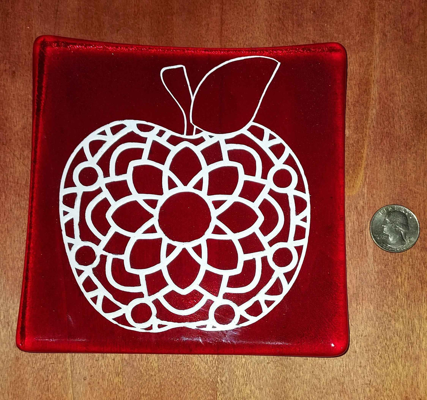 Decorative glass apple plate