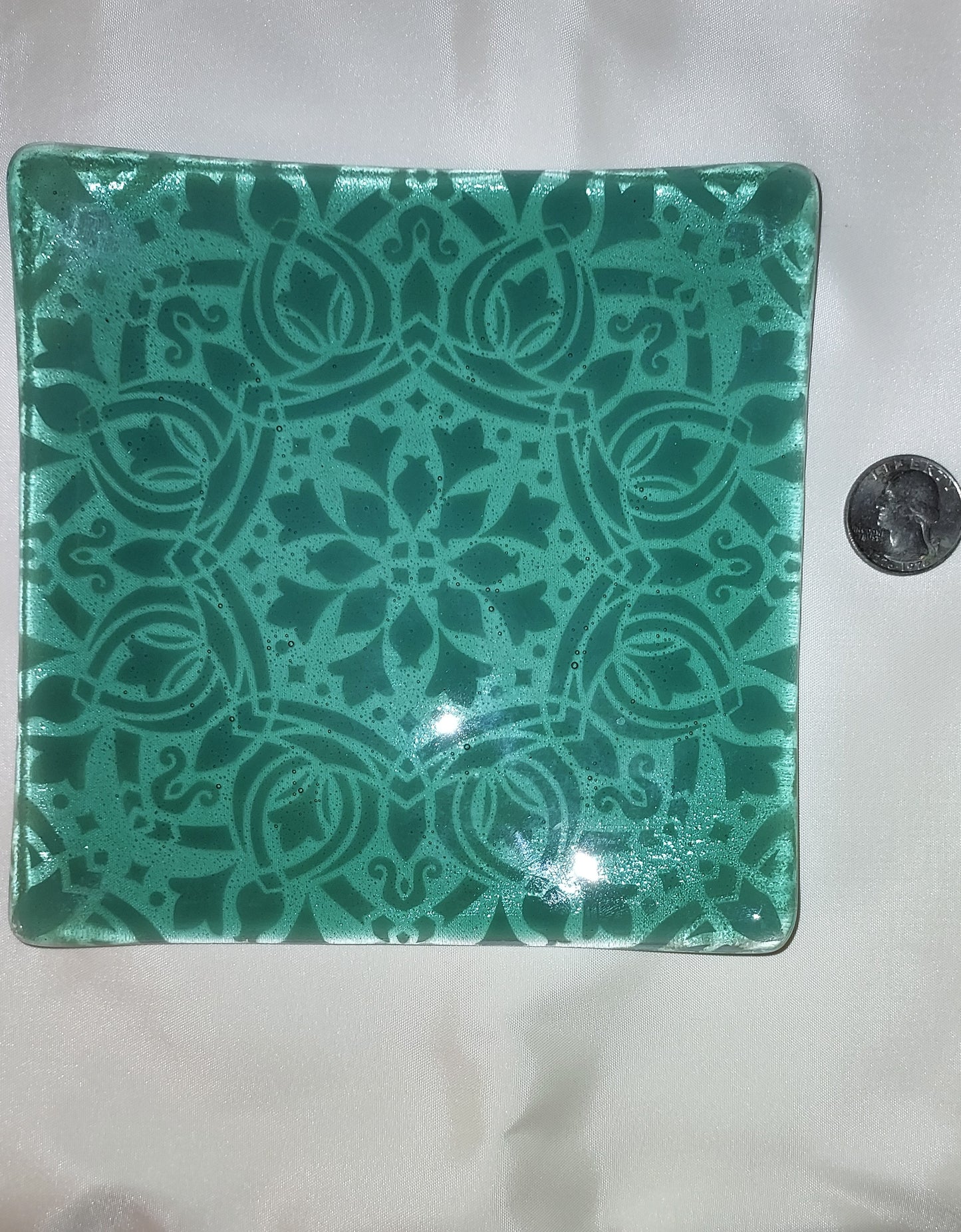 Sea Green Decorative Glass Plate