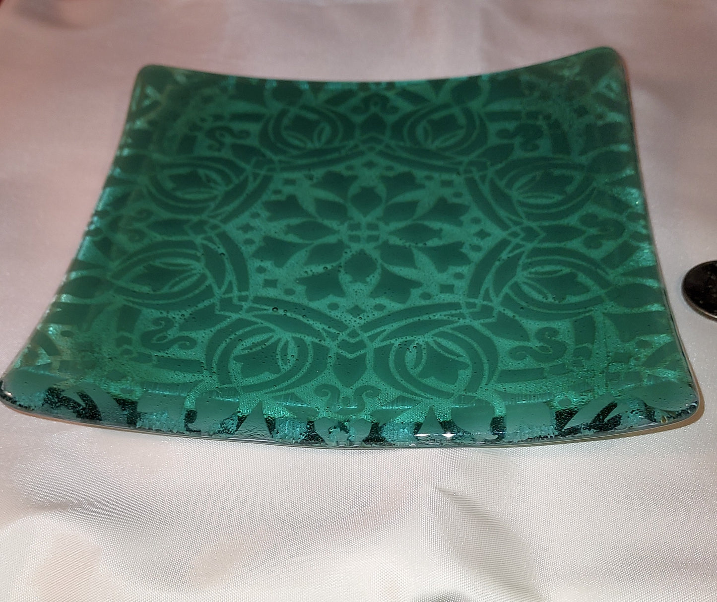 Sea Green Decorative Glass Plate