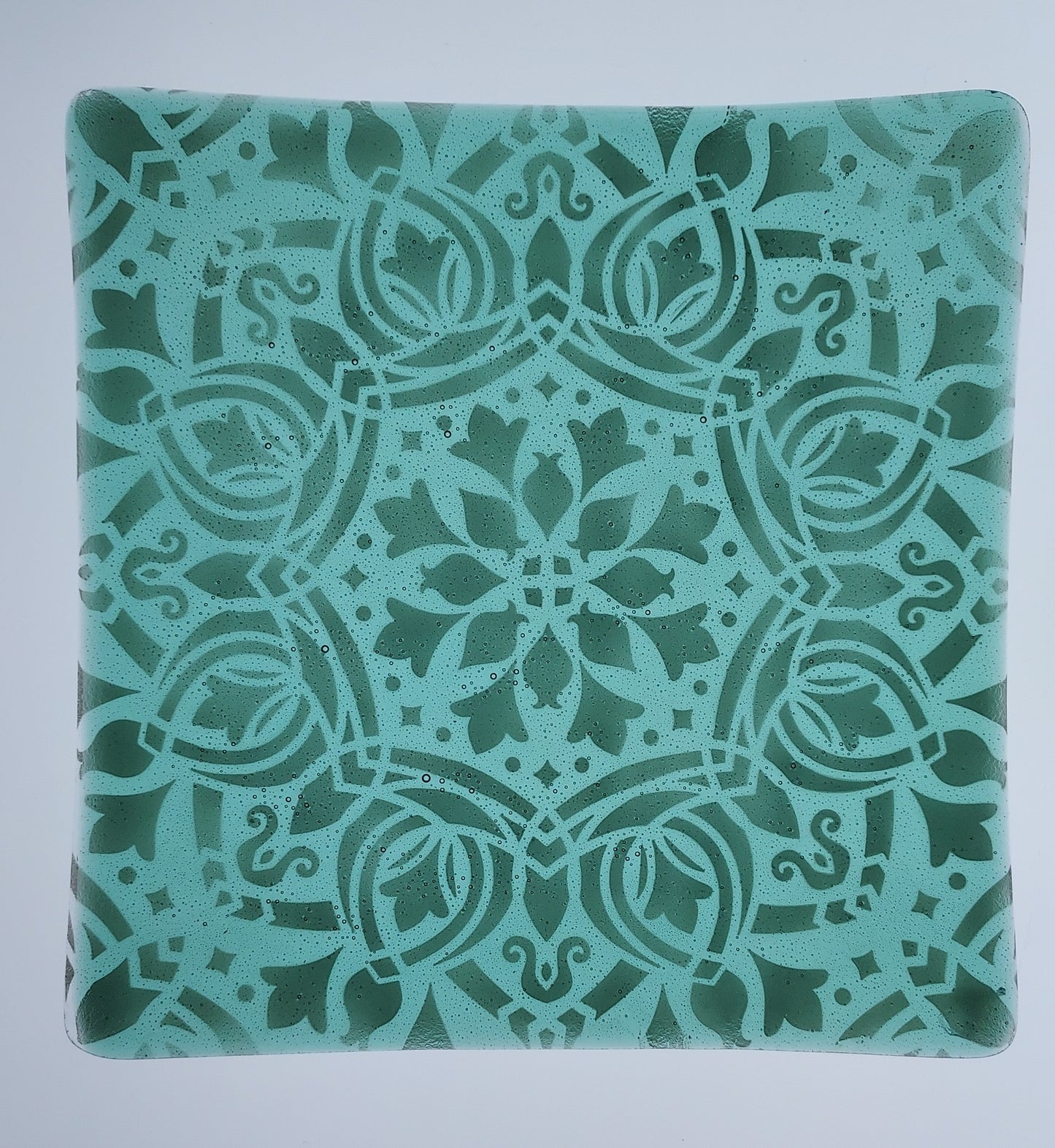 Sea Green Decorative Glass Plate