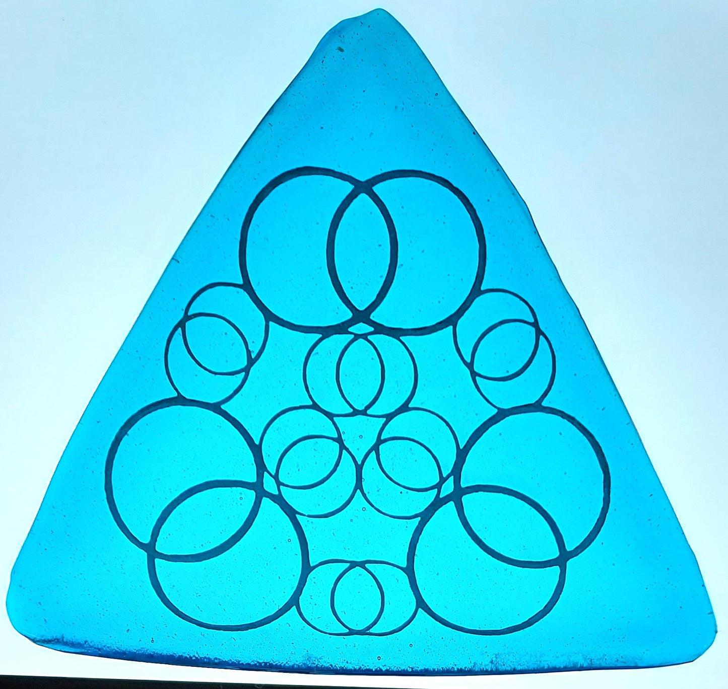 Triangle Glass Blue Glass Plate