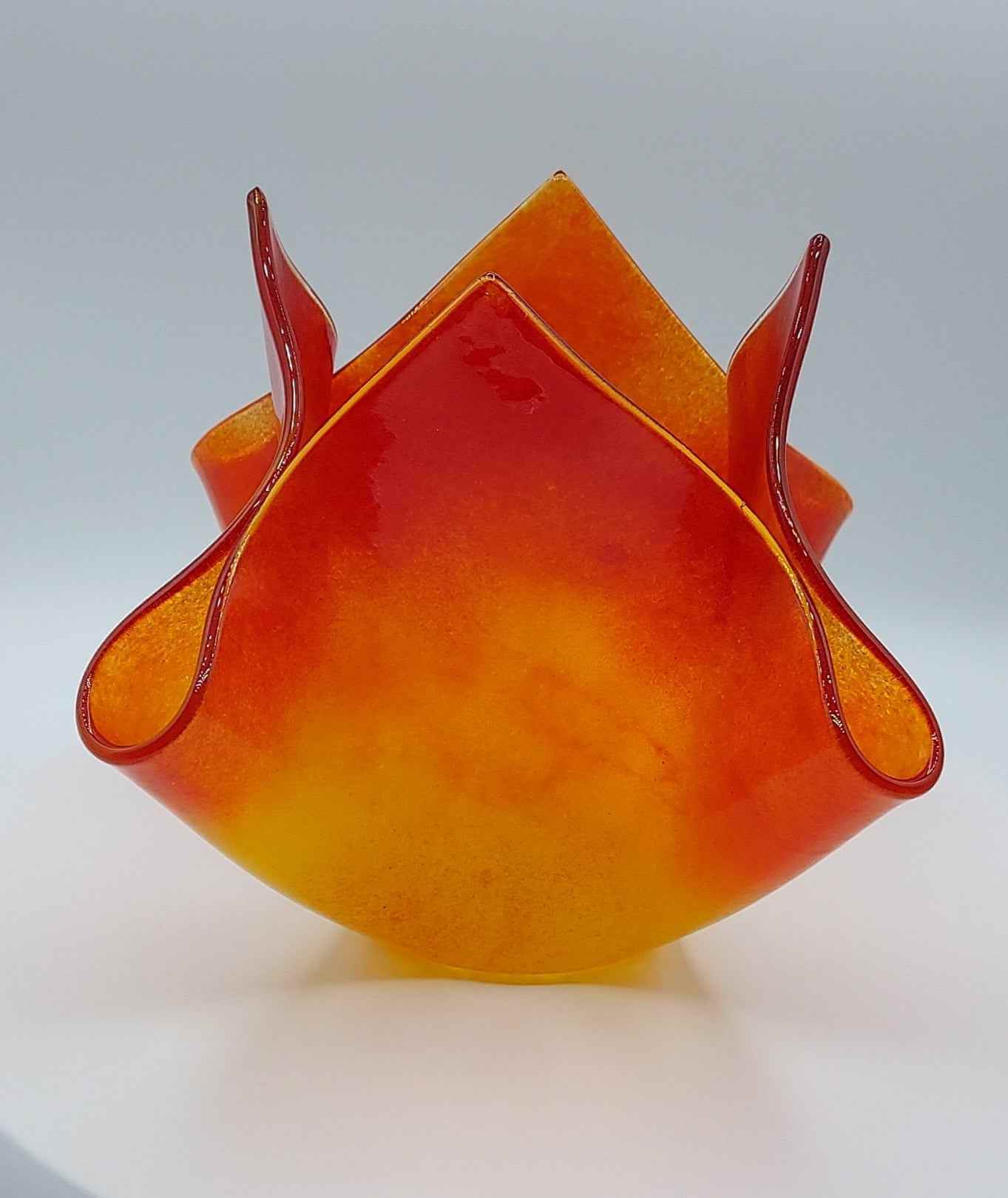 Glass handkerchief vase