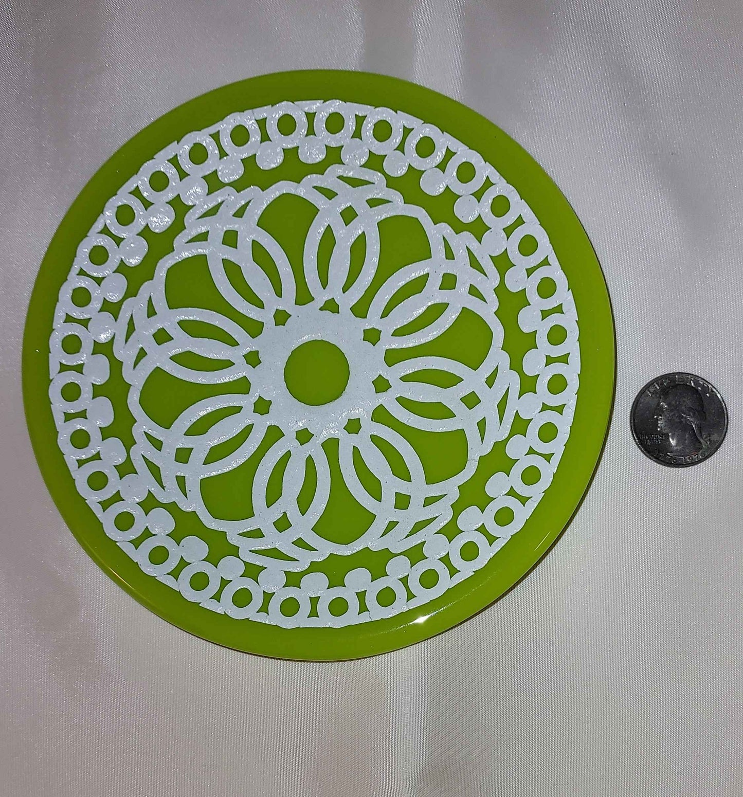 Green Round lacy plate