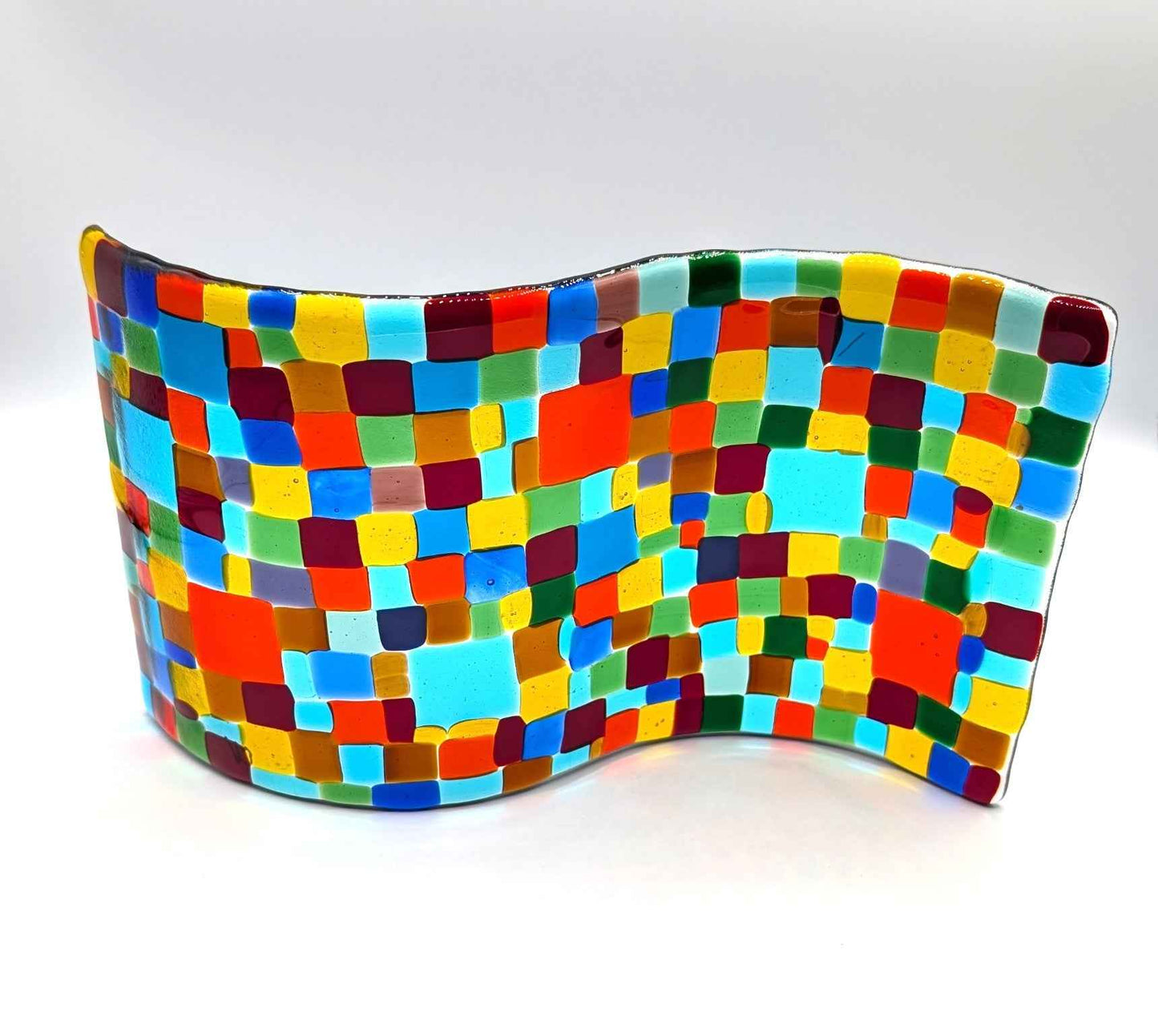 Handmade Mosaic Fused Glass Art Sculpture