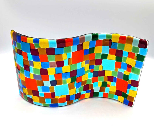 Handmade Mosaic Fused Glass Art Sculpture