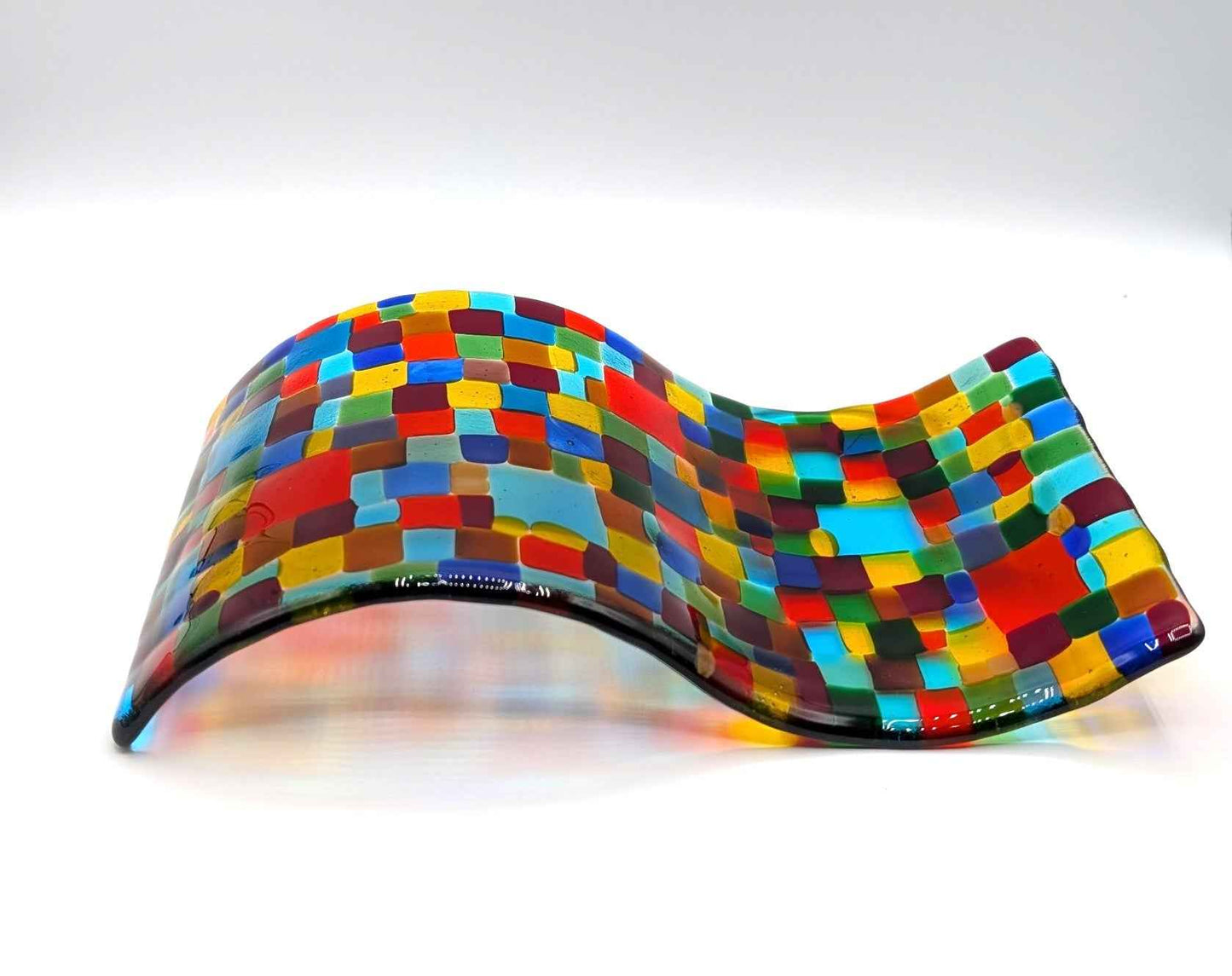 Handmade Mosaic Fused Glass Art Sculpture