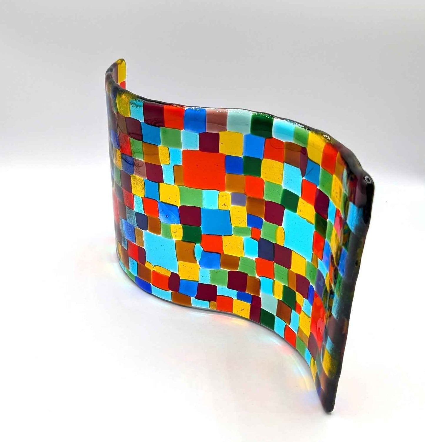 Handmade Mosaic Fused Glass Art Sculpture