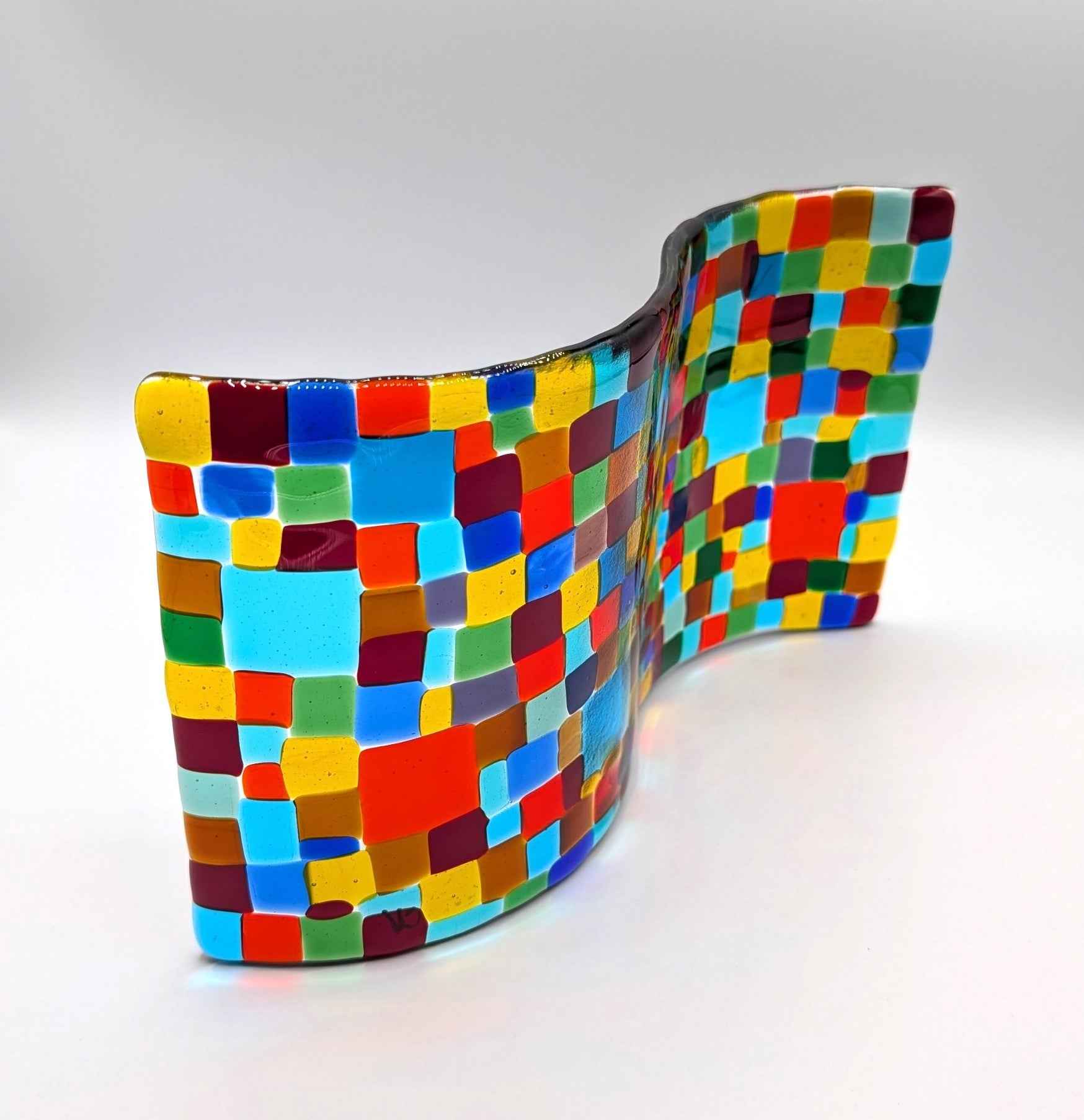 Handmade Mosaic Fused Glass Art Sculpture