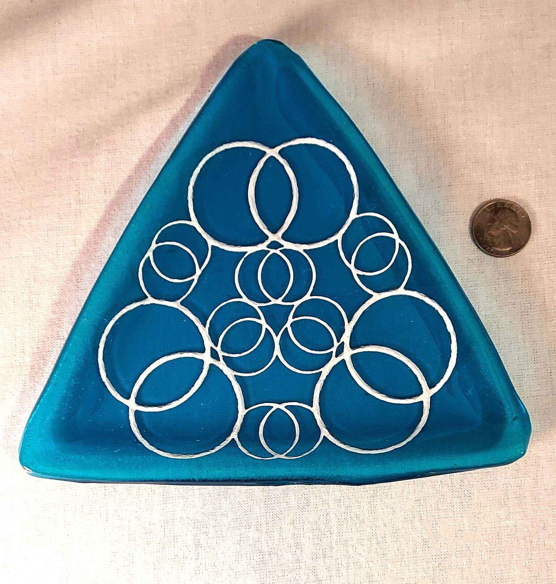 Triangle Glass Blue Glass Plate