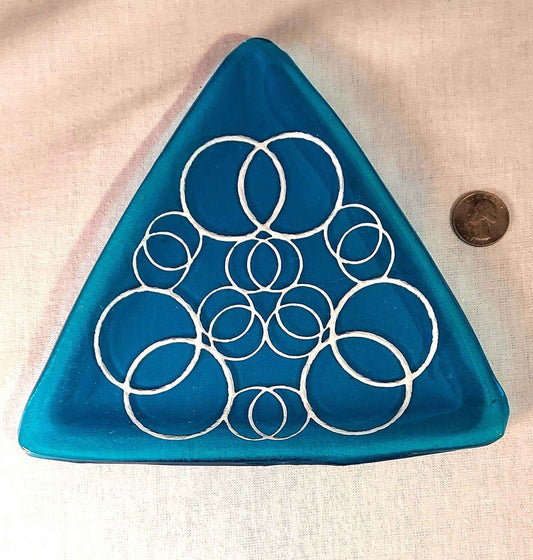 Triangle Glass Blue Glass Plate