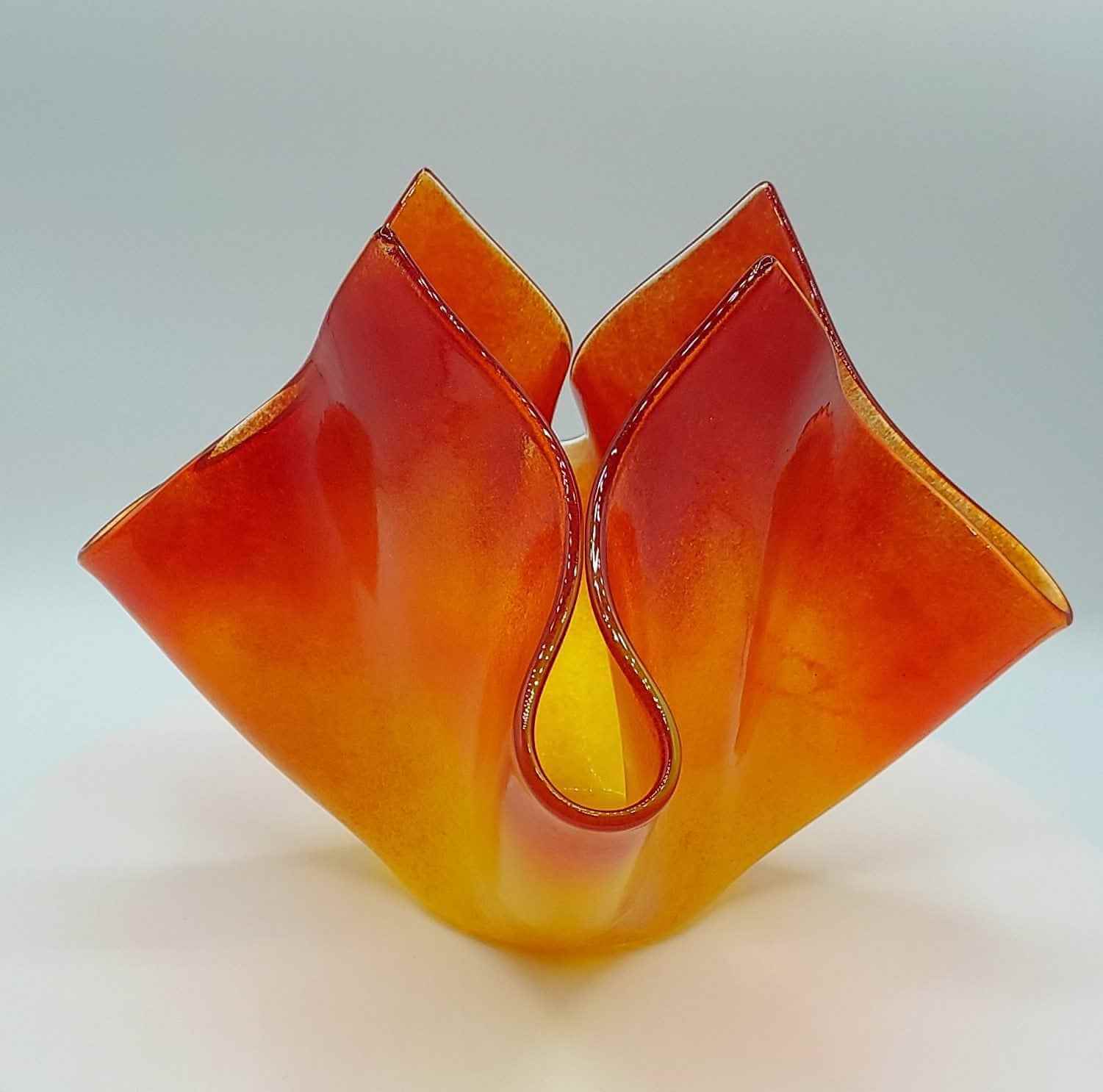 Glass handkerchief vase