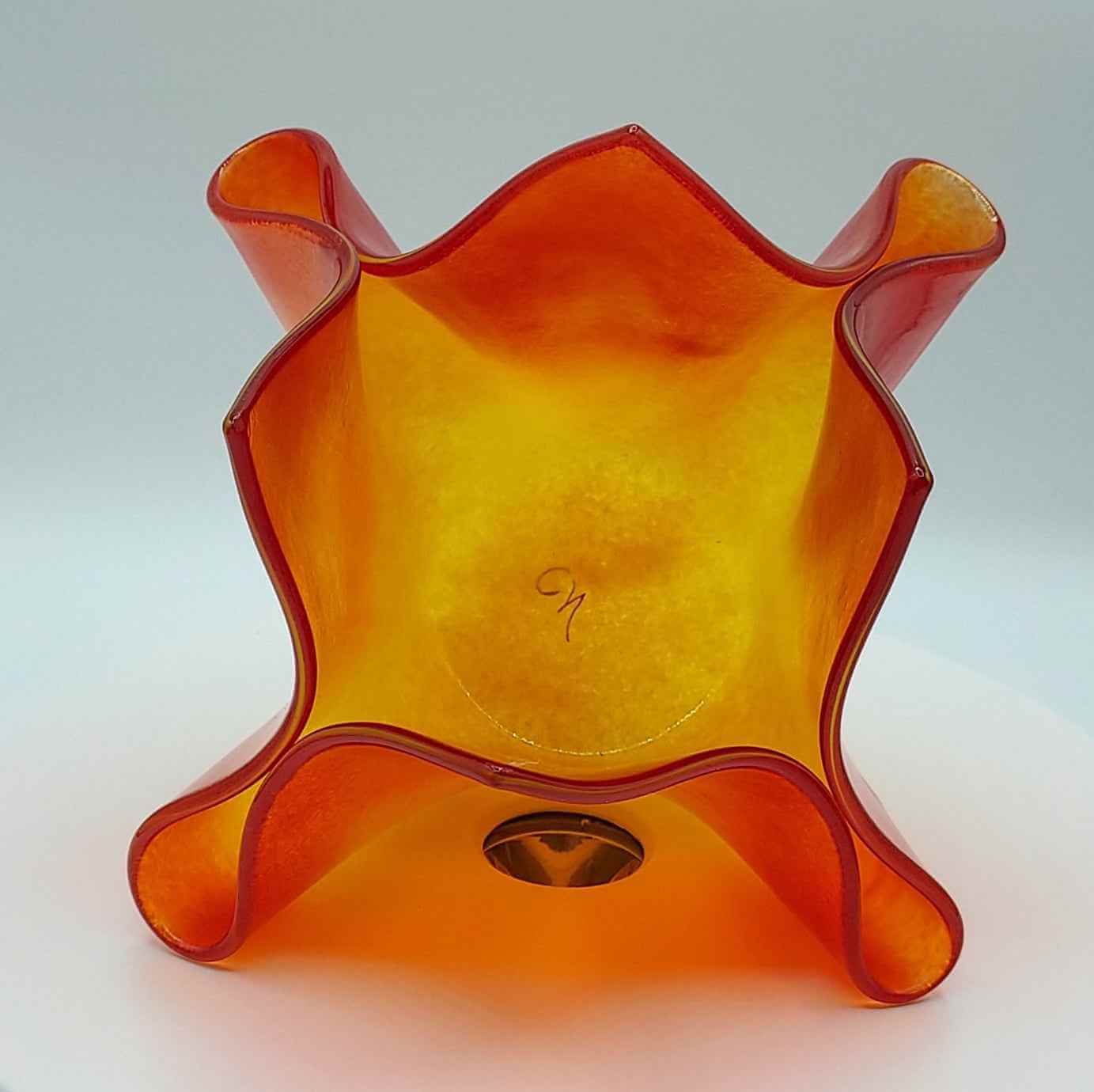 Glass handkerchief vase