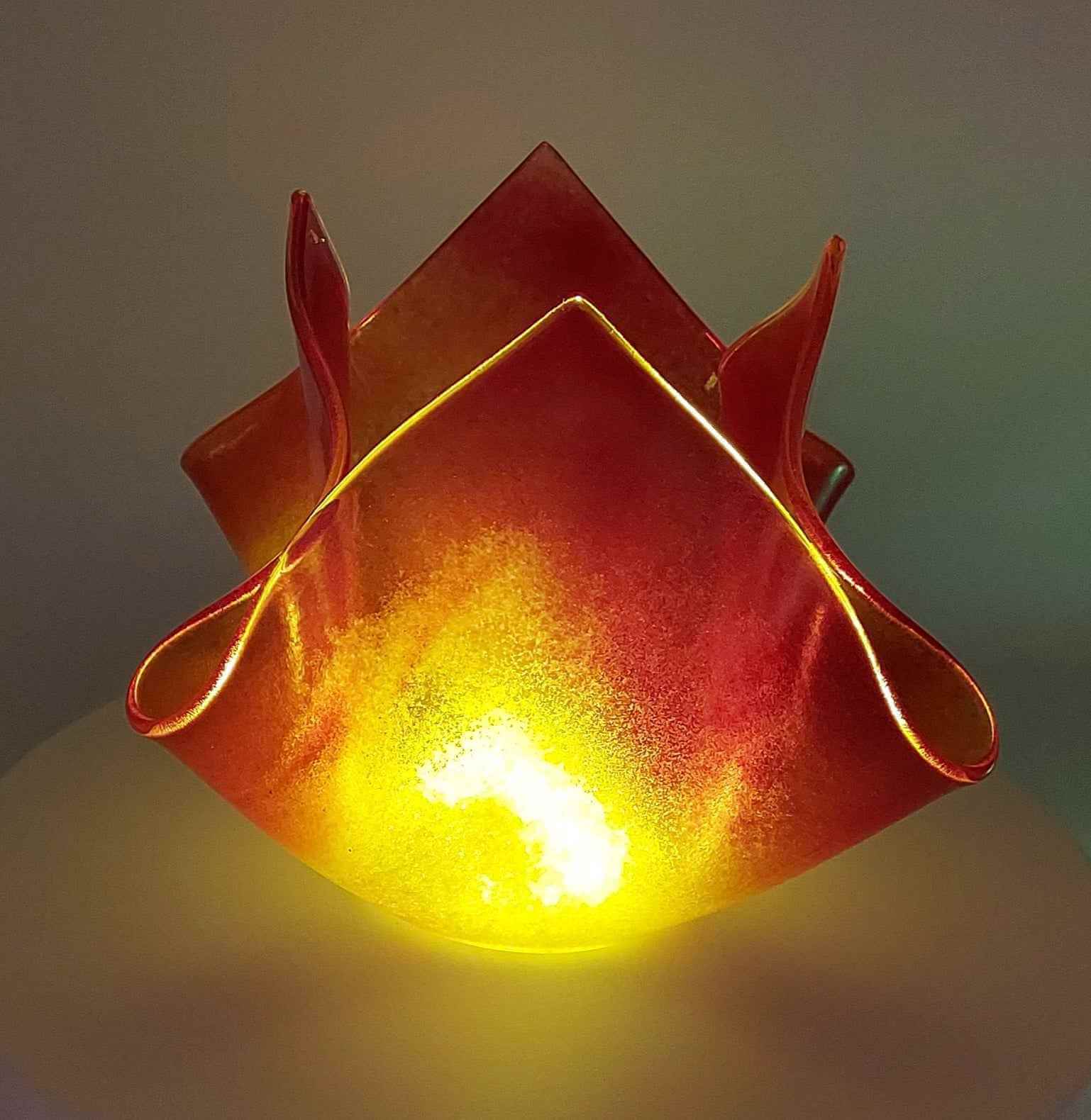 Glass handkerchief vase