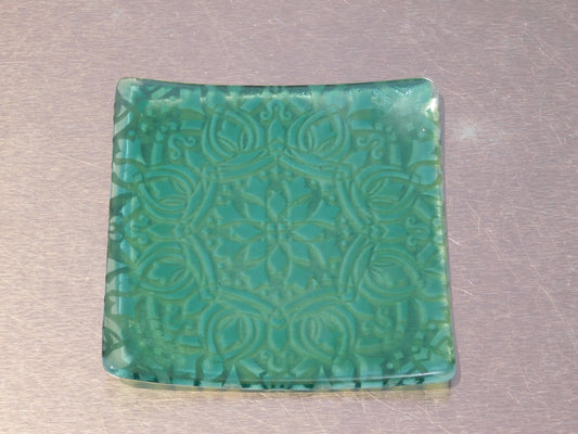 Sea Green Decorative Glass Plate